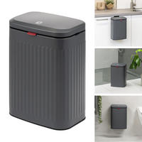 ABFALLEIMER 6 Liter, grau - Grau, Metall (22.5/31/16.5cm) - eluno