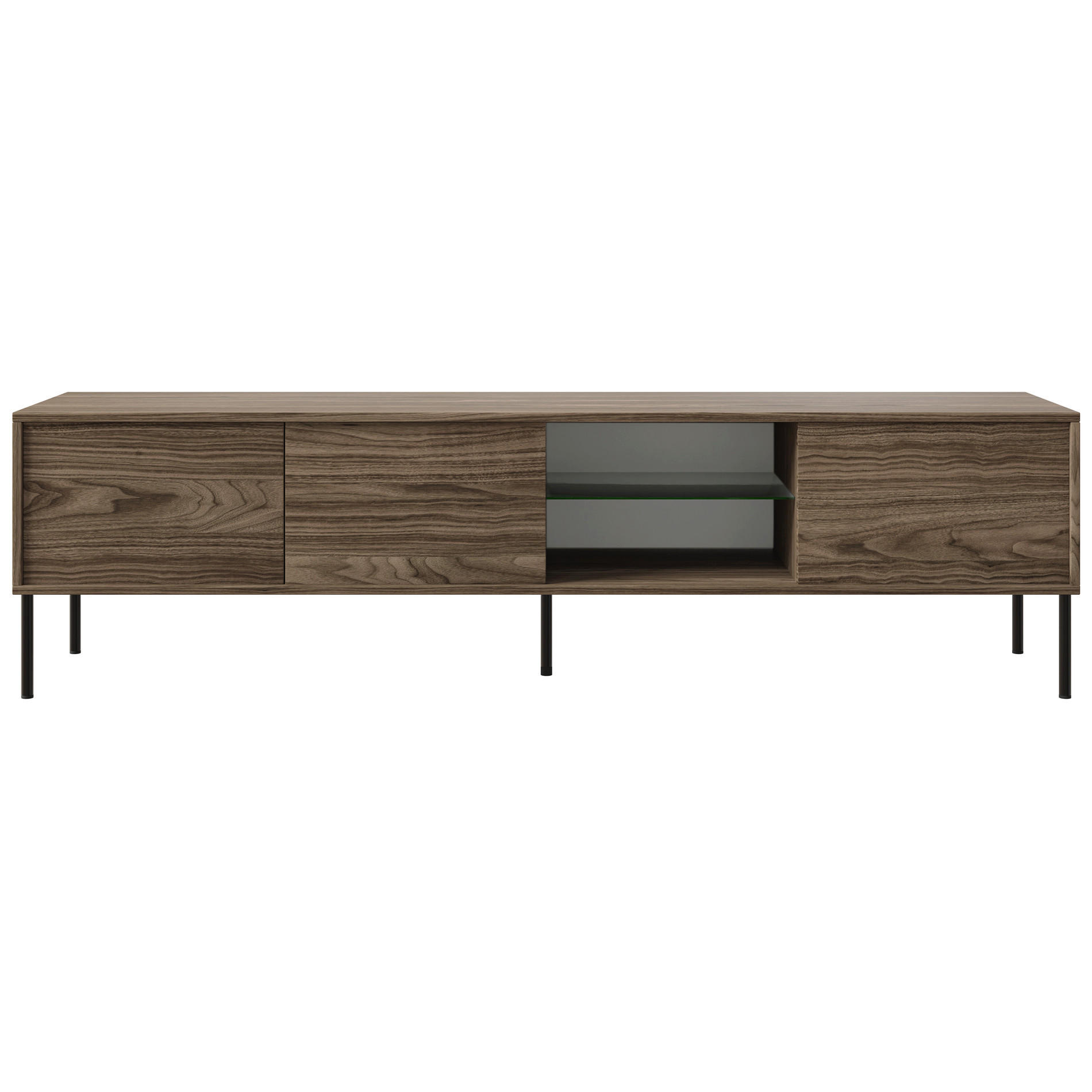 TV stolek Modity Dekor ořech 175/47/31 cm - tmavě hnědá/černá, kov/kompozitní dřevo (175/47.5/31.2cm) - Selsey