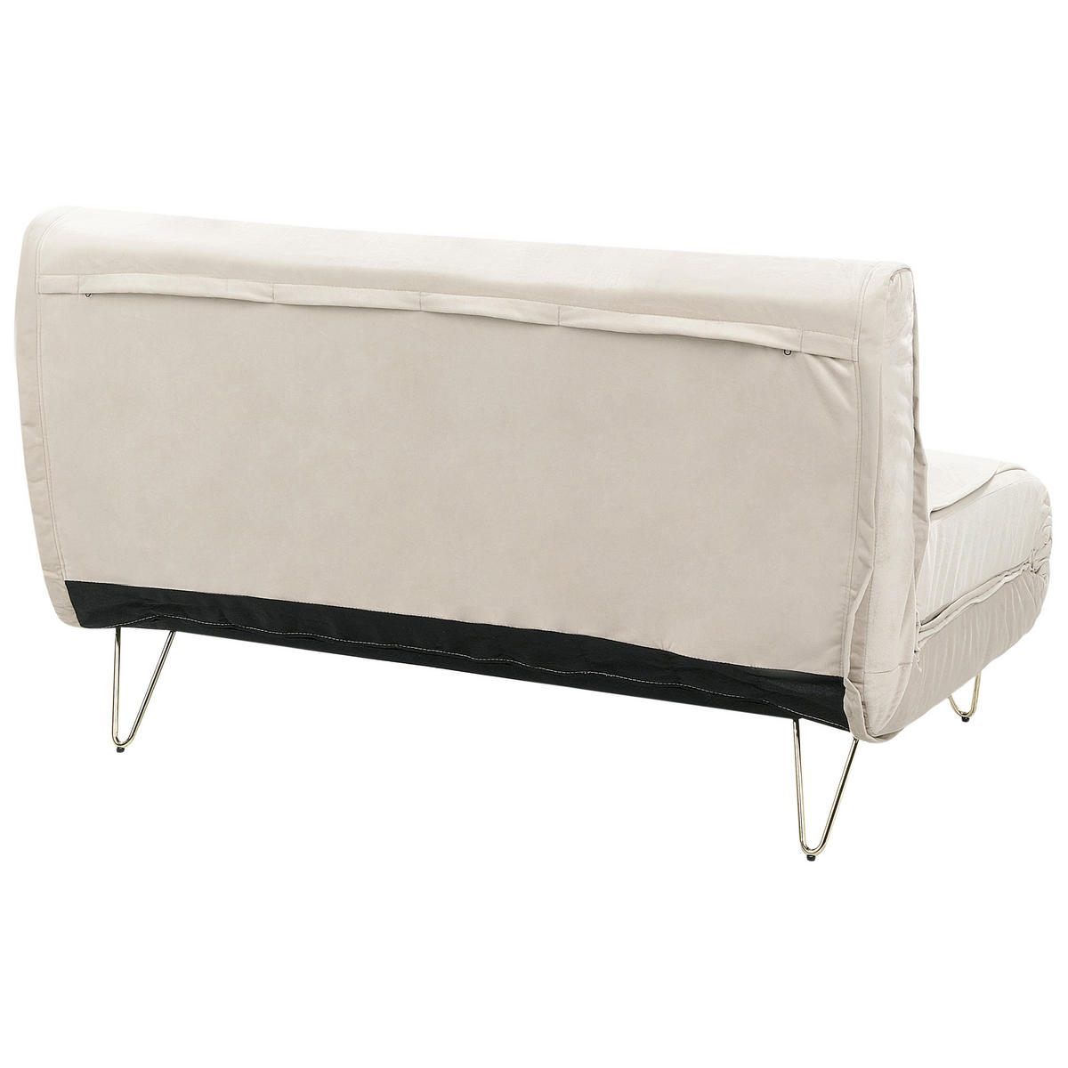 2-SITZER-SCHLAFSOFA Samtstoff beige Vestfold - Beige/Goldfarben, Textil (130/81/78cm) - Beliani