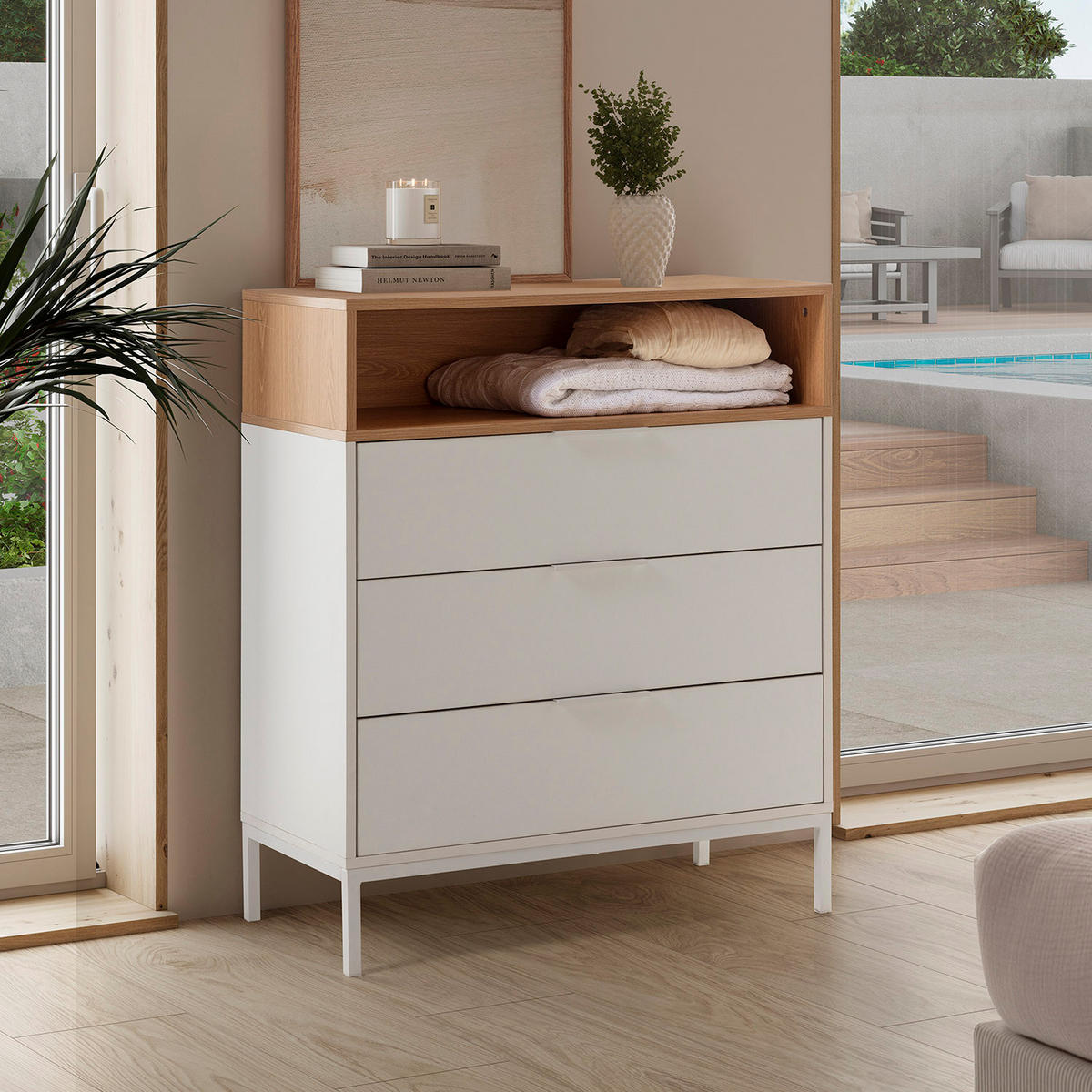 KOMMODE 80/95/40 Nieve Weiß - Weiß, Holzwerkstoff (80/95/40cm) - VS Venta-stock