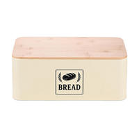 BROTKASTEN - Beige, Holz/Metall (33/13.5/19cm) - Relaxdays