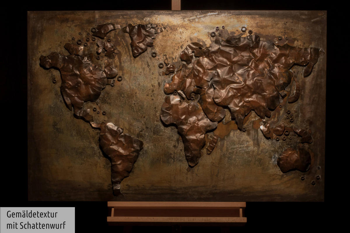 METALLBILD Braun 100/70 cm - Braun, Metall (7.7/70cm) - KUNSTLOFT