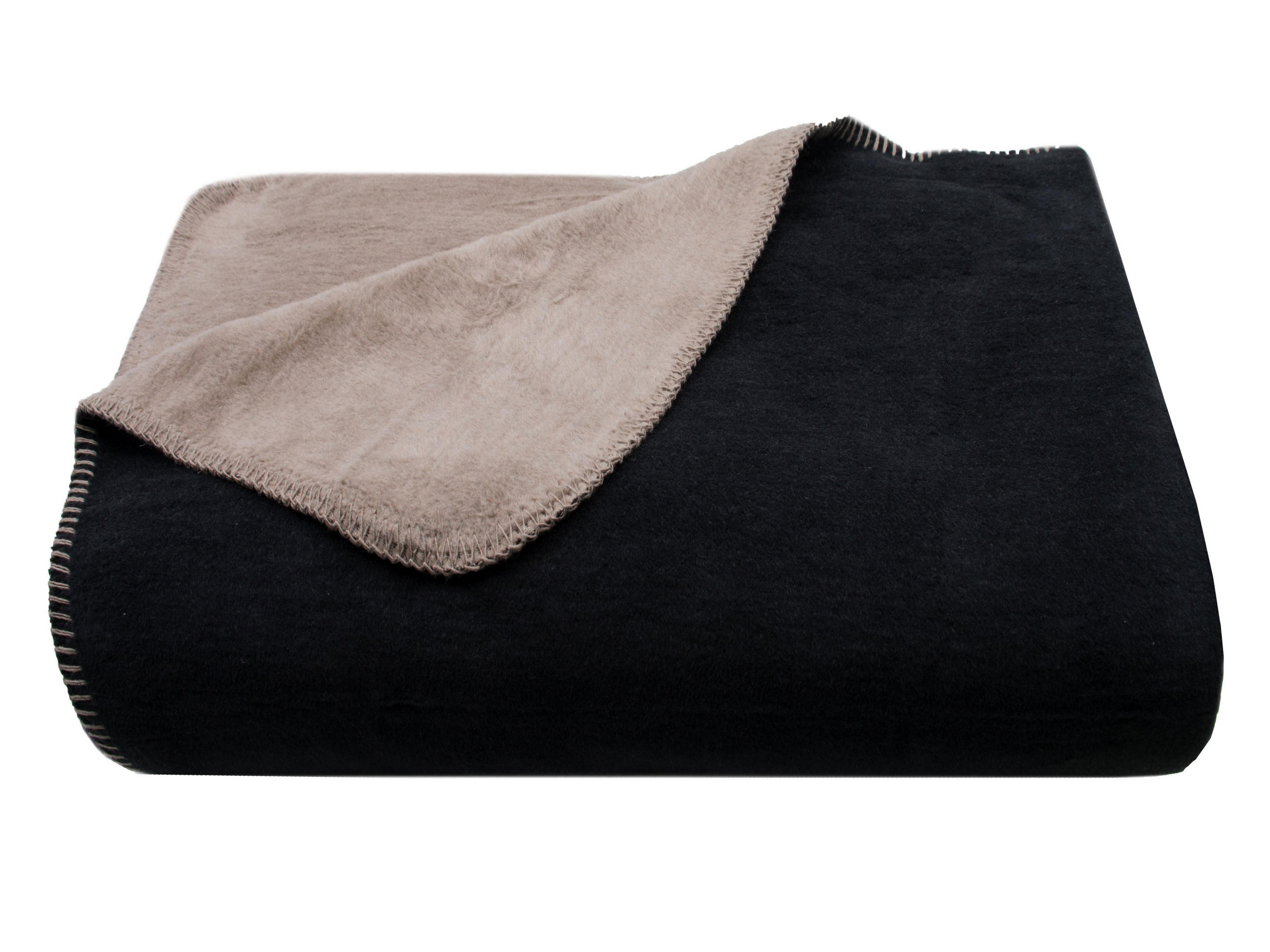 KUSCHELDECKE, 150x200 cm, 60% Baumwolle, 40% Polyacryl, Schwarz - Hellbraun/Schwarz, Naturmaterialien (150/200cm) - Zollner