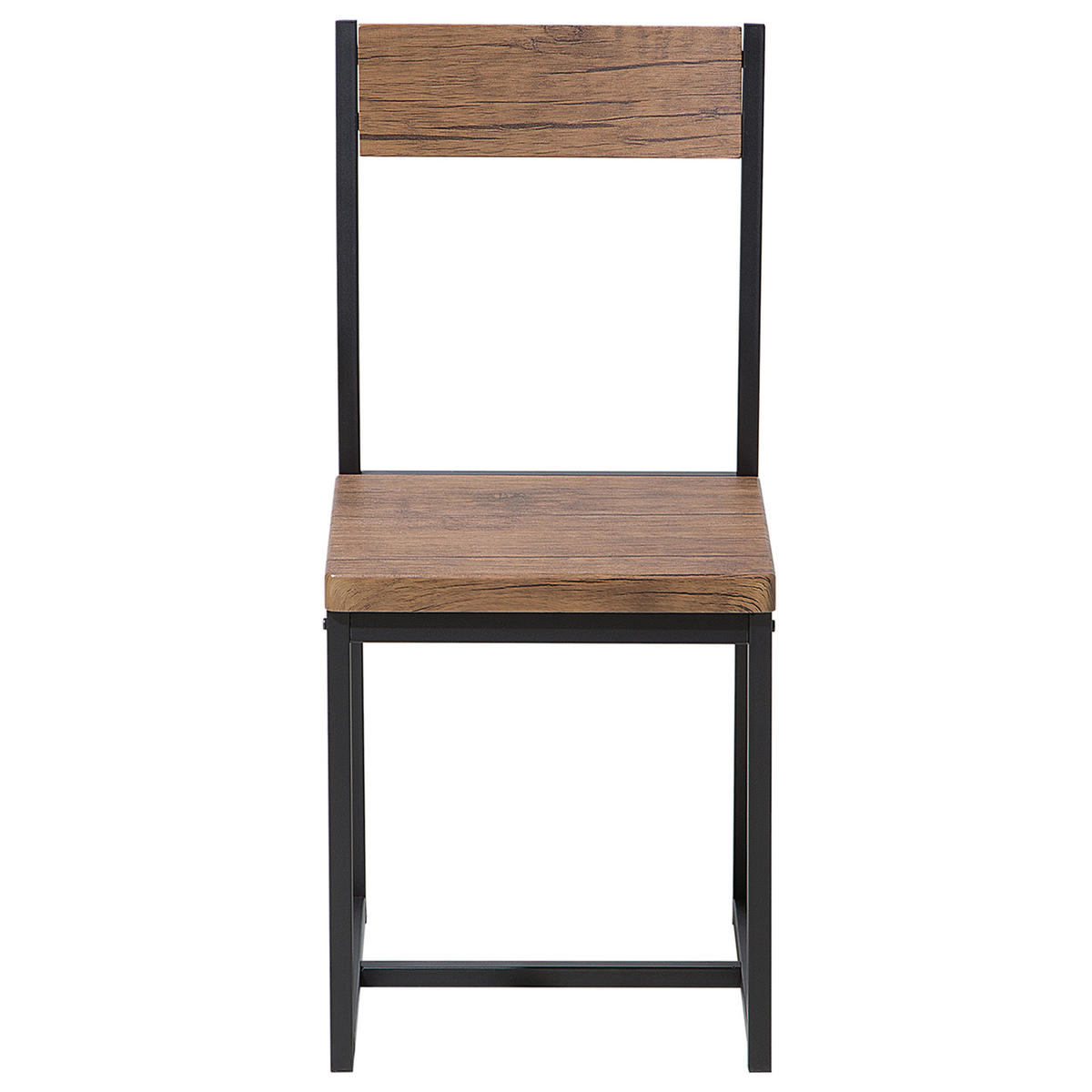 STUHL-SET 6 Holzwerkstoff Dunkler Holzfarbton Laredo - Dunkelbraun, Holzwerkstoff/Metall (38/86/42cm) - Beliani