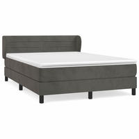 BOXBETT Mit Matratze Dunkelgrau 180/200 Cm Samt - Weiß, Textil (180/200cm) - vidaXL
