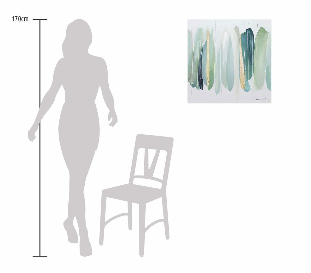 ÖLGEMÄLDE 60/60 cm - Grün, Holz/Textil (1.7/60cm) - KUNSTLOFT