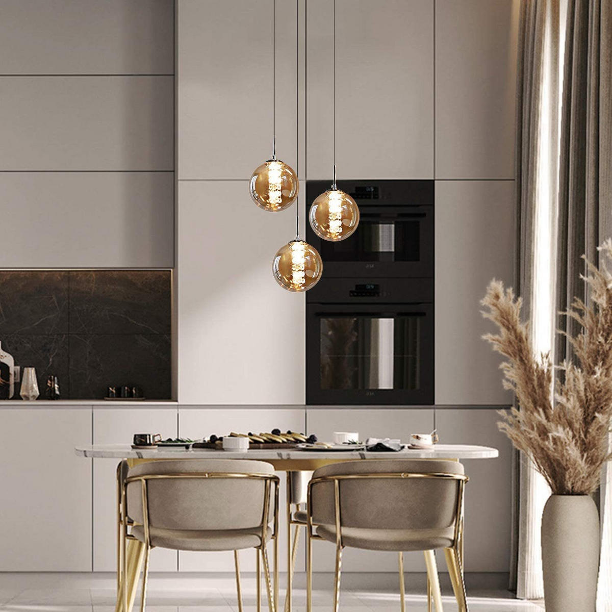 LED-HÄNGELEUCHTE Luxthain 30/150/30 cm - Grau, Glas (30/30/150cm) - ZMH