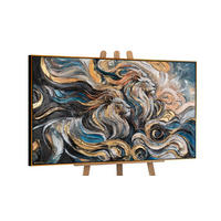 GEMÄLDE Dynastie der Stärke Schattenfugenrahmen Schwarz-Gold 140x100 cm - Schwarz Hochglanz, Holz (140/100cm) - YS-art gallery