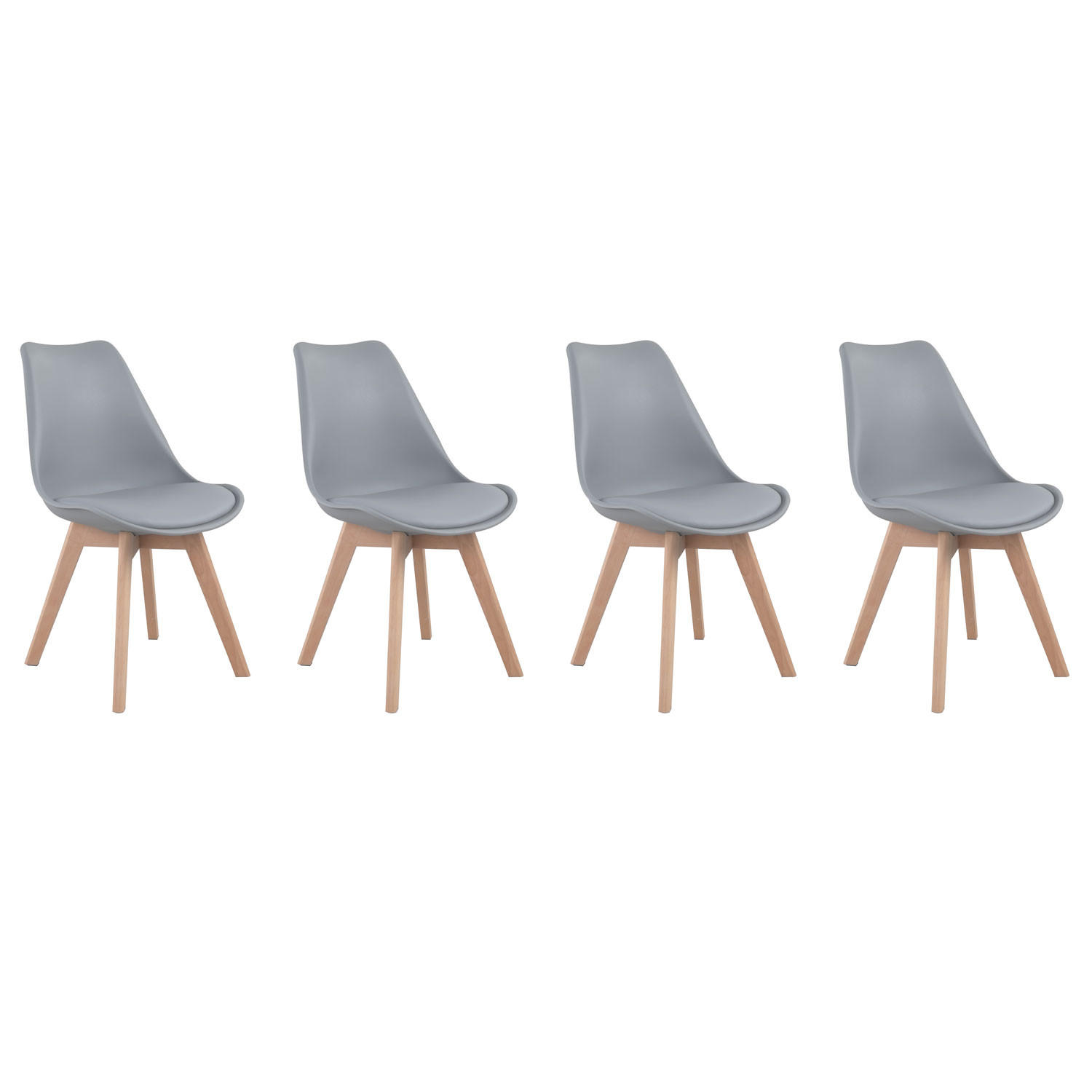 STÜHLE Nora Grau 4er-Set - Grau, Kunststoff (49/81/52cm) - Happy Garden