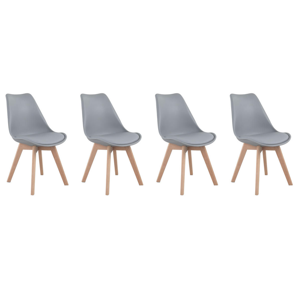 STÜHLE Nora Grau 4er-Set - Grau, Kunststoff (49/81/52cm) - Happy Garden