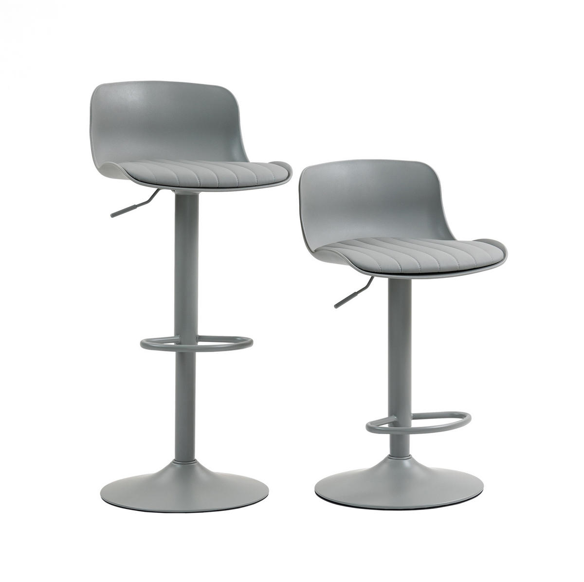 BARHOCKER Grau mit Drehfunktion und Höhenverstellung - Grau, Metall (44/80/43cm) - MIVRAY