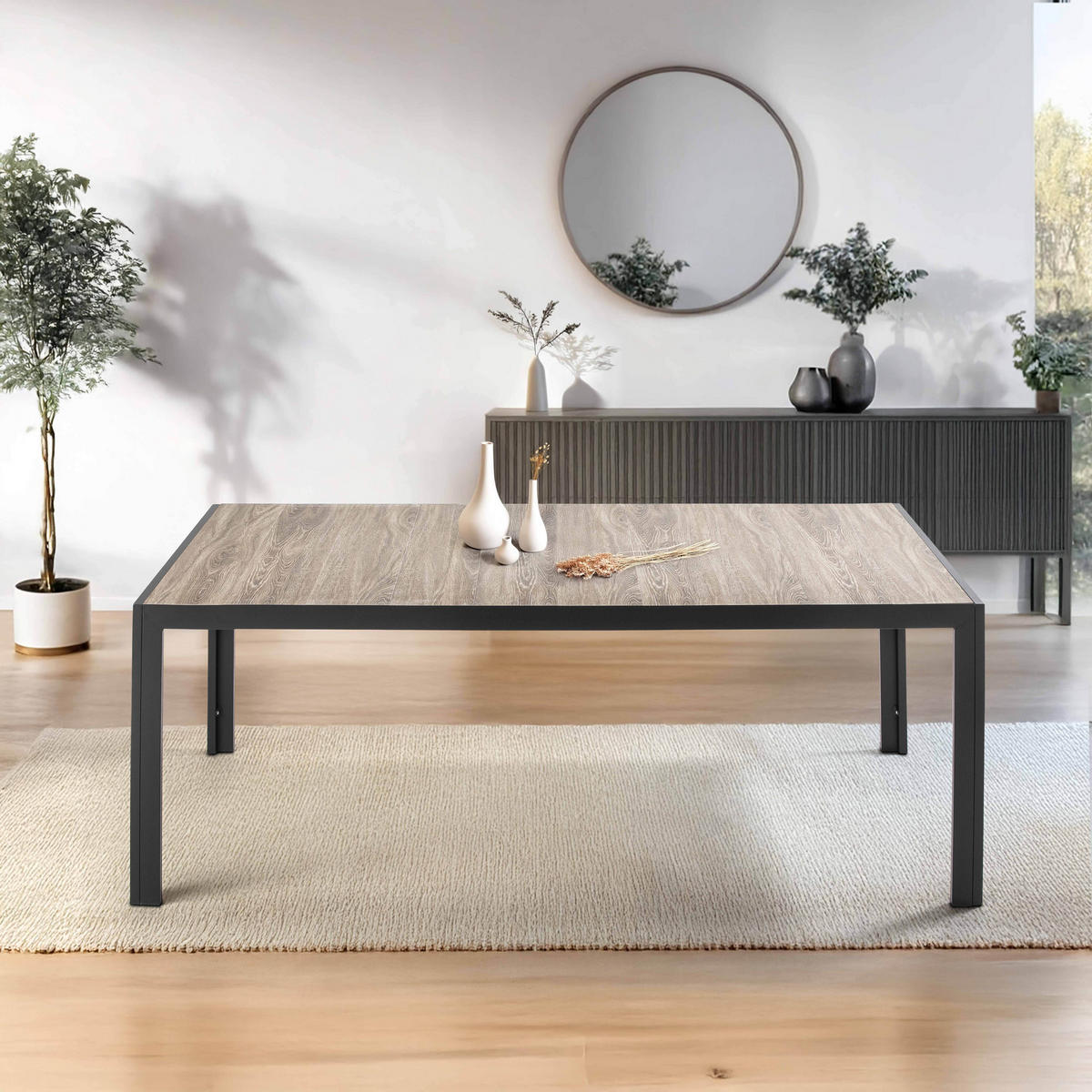 GARTENTISCH ., Brown - Braun, Metall (166/100/74cm) - Oviala