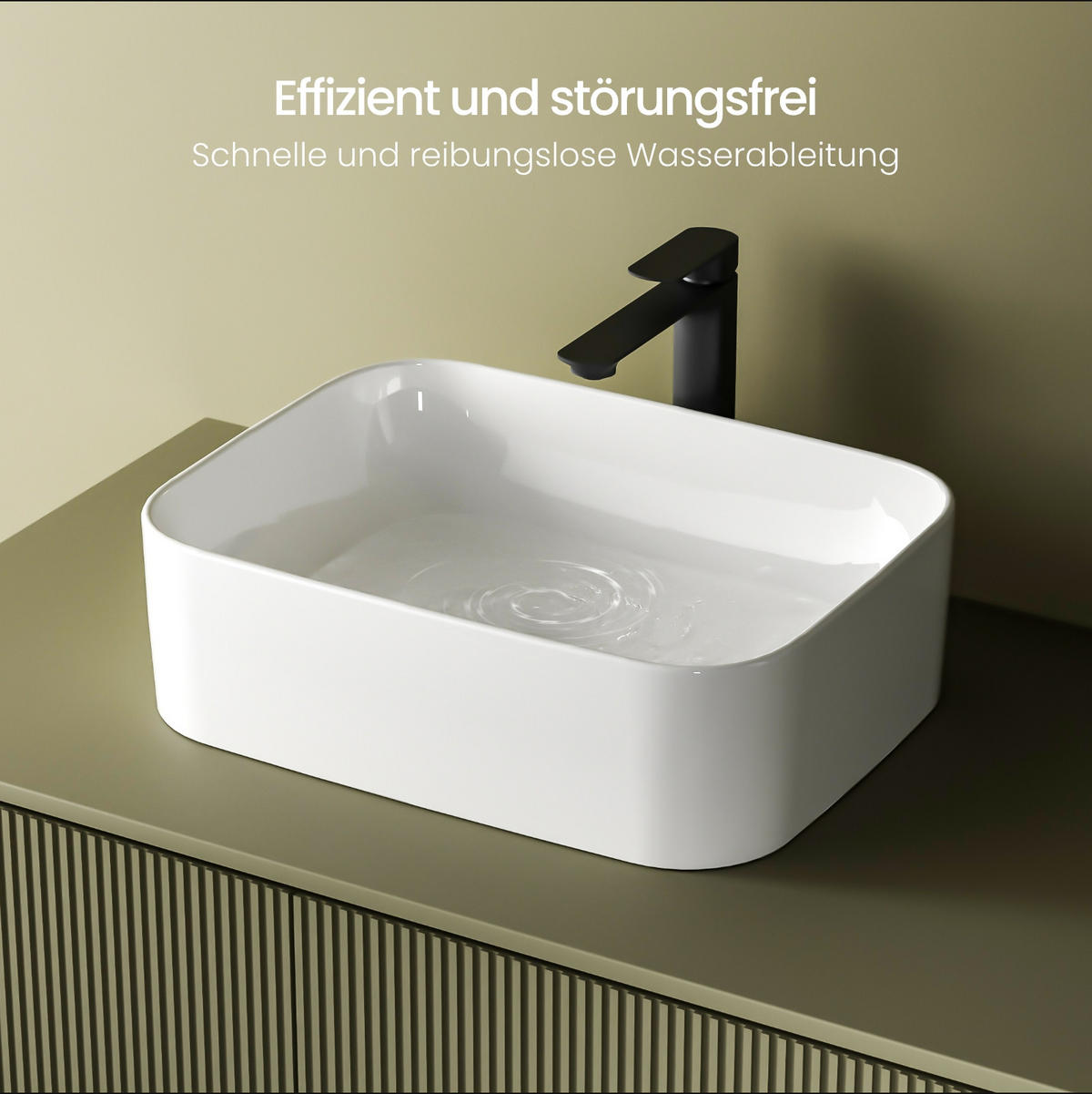WASCHBECKEN mit pflegeleichter Oberfläche Weiß 50,5 / 38 / 15 cm - Weiß Hochglanz, Keramik (38/15/50.5cm) - EMKE