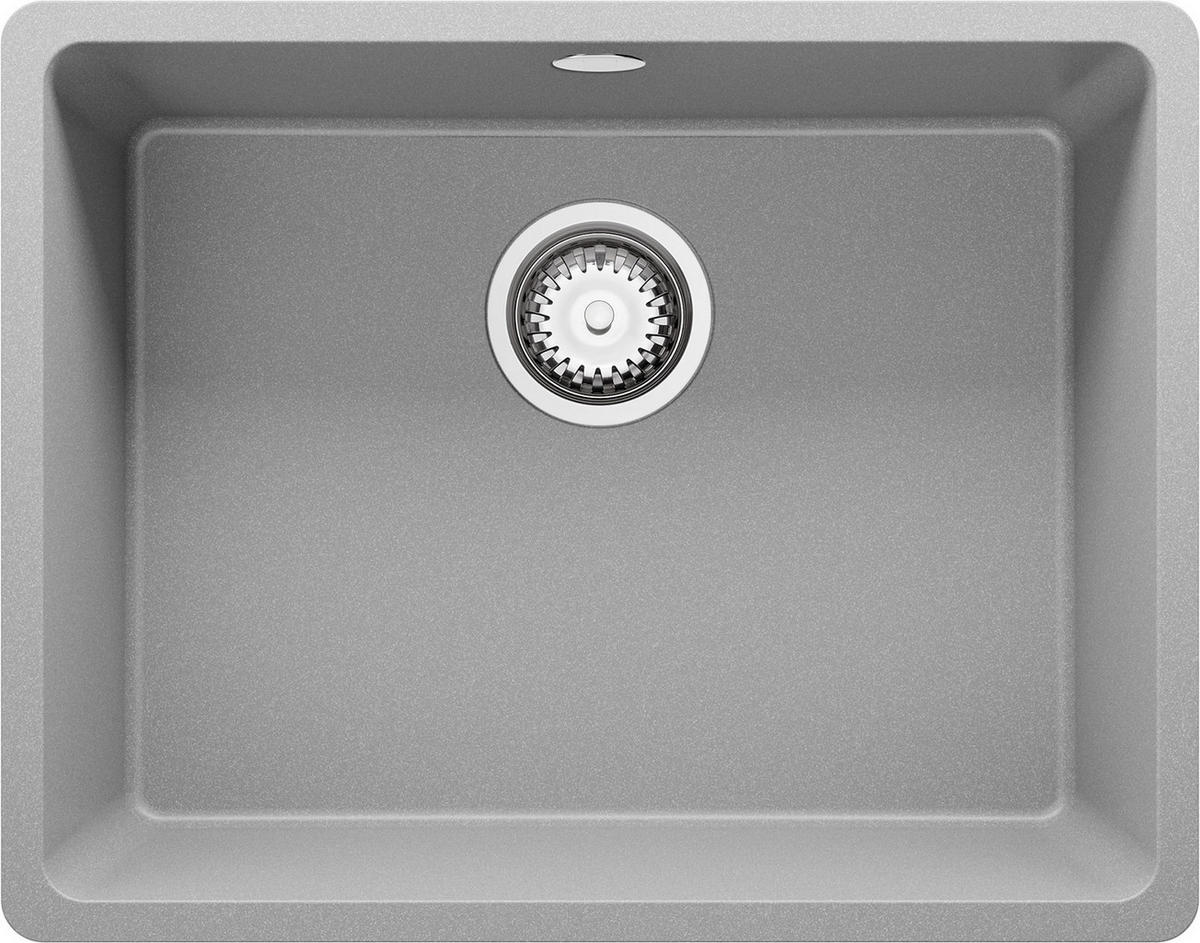 UNTERBAUSPÜLE GRANIT Venedig Easy, 2-er set Grau 56/44 cm 1 Becken + Ablauf-Set ab 60er Unterschrank - Chromfarben/Grau, Kunststoff (56/20/44cm) - Primagran