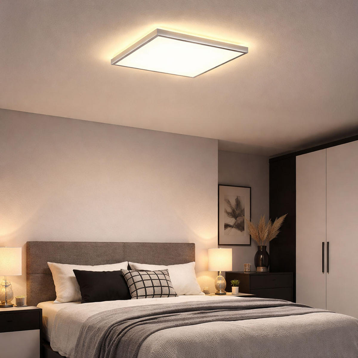 LED DECKENLEUCHTE Aluminium Silber - Silberfarben, Metall (42.2/42.2/4cm) - Briloner