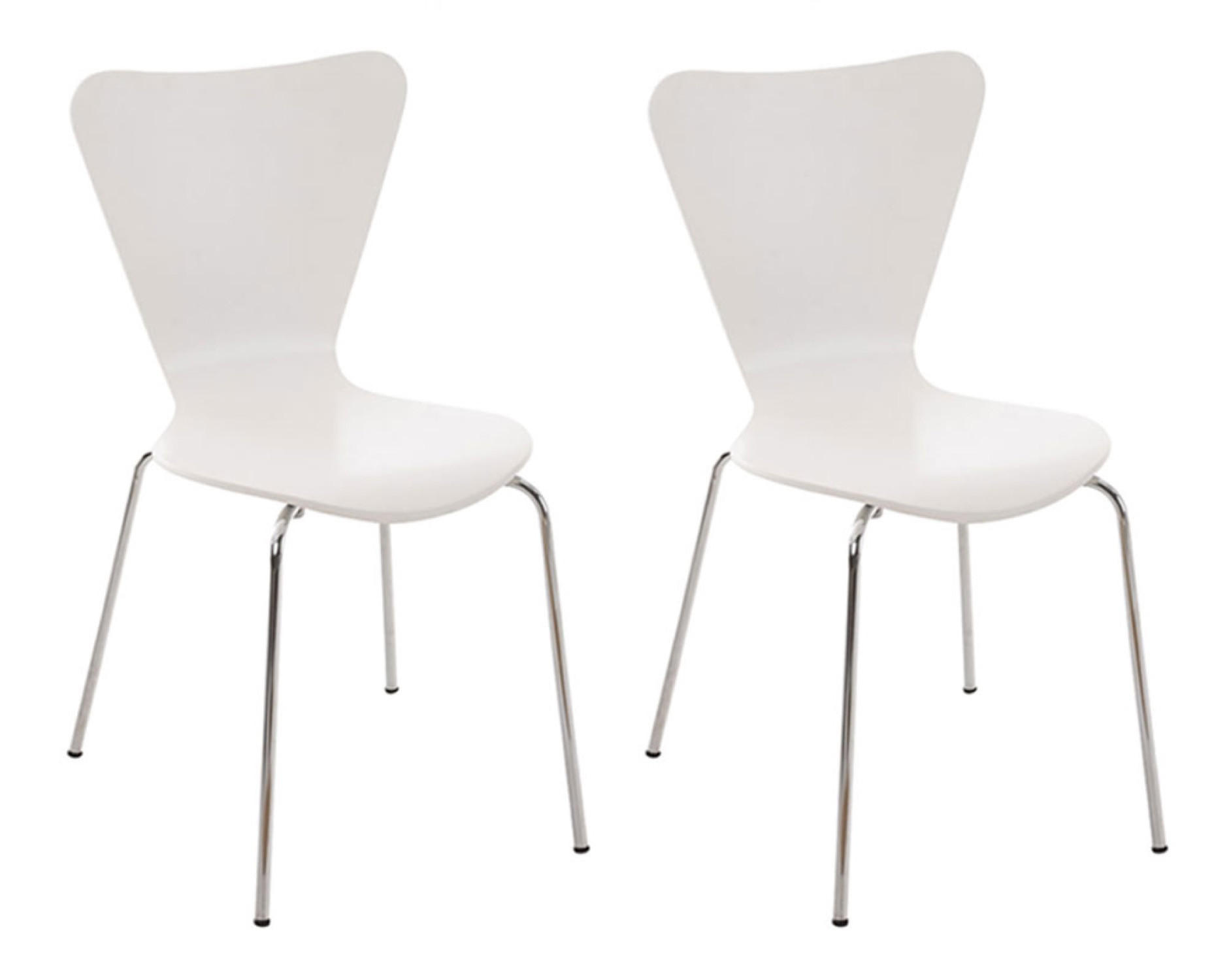 BESUCHERSTUHL Groningen - 2er Set weiß - Weiß, Metall (46/81/47cm) - TPFLiving
