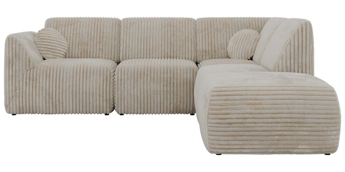 ROHOVÁ SEDAČKA NOARA 5M L Béžová Manšester - Vpravo - čierna/béžová, textil/plast (267/244cm) - MKS