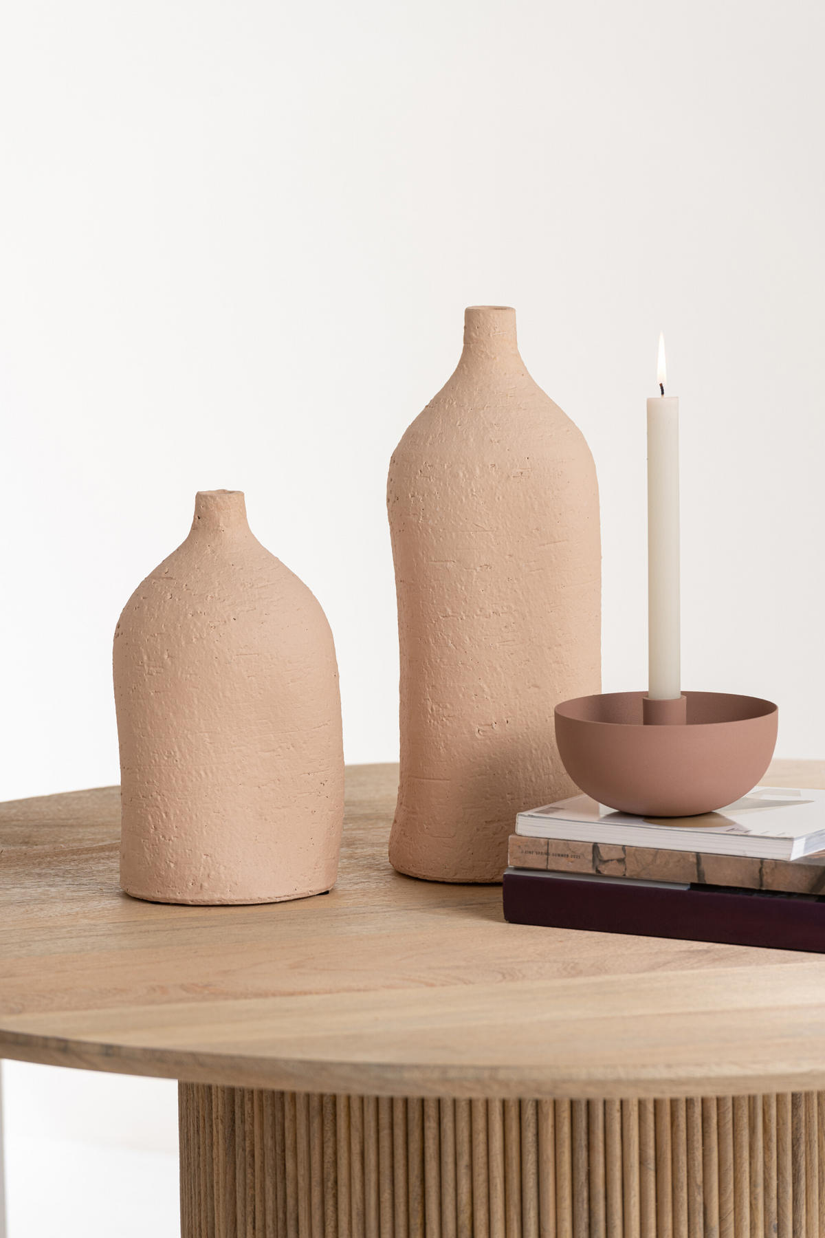 VASE ENYA - Töpferei - Beige - L - Ø 14 cm - Beige, Keramik (40cm) - J-Line