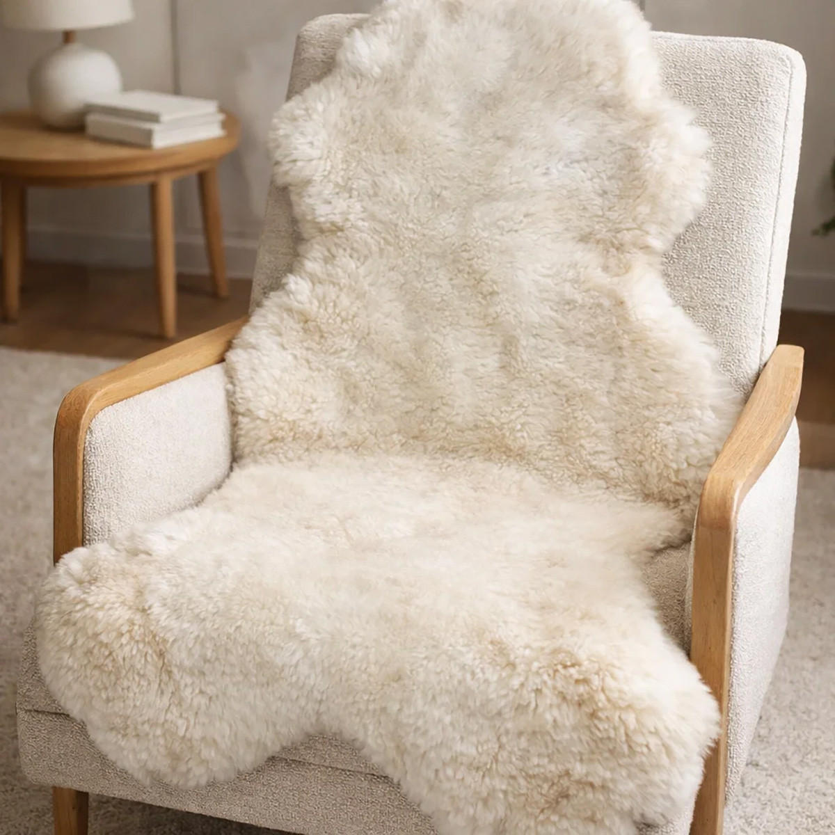 SCHAFFELL Premium Merino Lammfell Natur Weiß geschoren ca. 115 cm - Weiß, Fell (65/115cm) - Provellus