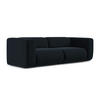 3-SITZER SOFA Samt Stoff Blau - Blau/Schwarz, Kunststoff/Textil (228/70/89cm) - LaMiaSofa