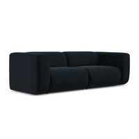 3-SITZER SOFA Samt Stoff Blau - Blau/Schwarz, Kunststoff/Textil (228/70/89cm) - LaMiaSofa