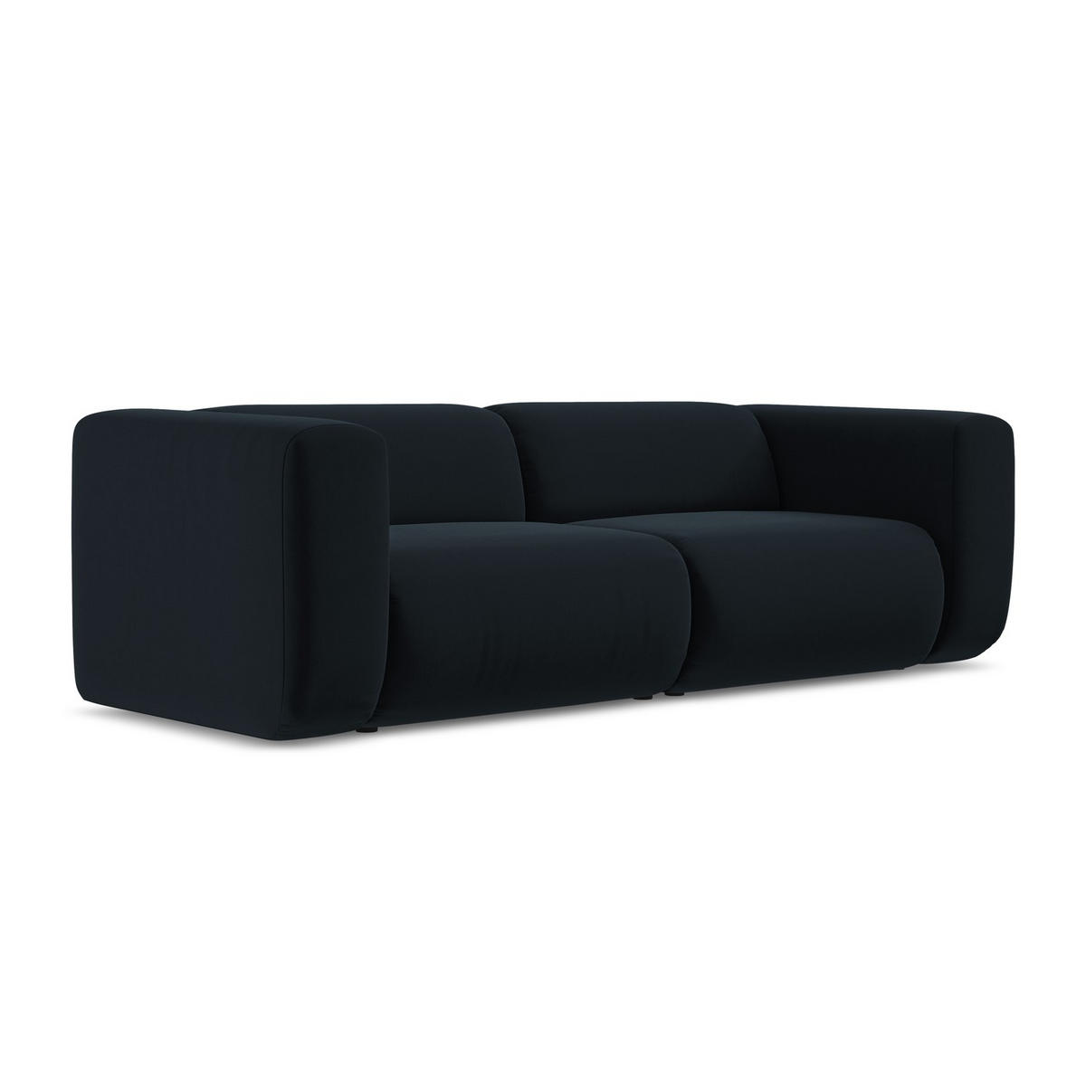 3-SITZER SOFA Samt Stoff Blau - Blau/Schwarz, Kunststoff/Textil (228/70/89cm) - LaMiaSofa