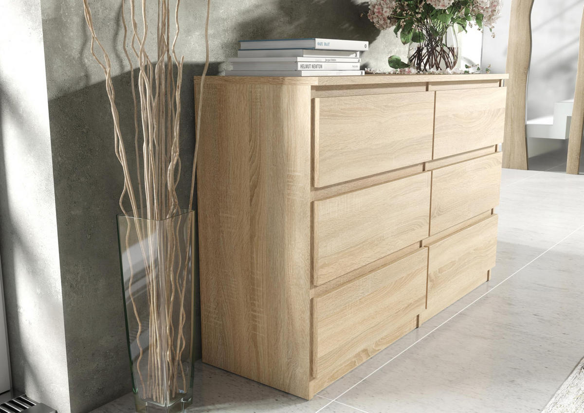 KOMMODE 120 Sonoma oak 120x78,5x39 cm - Sonoma Eiche, Holzwerkstoff (120/78.5/39cm) - Mobelsta