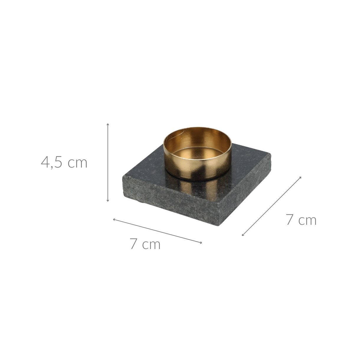 TEELICHTHALTER Granit-Untersetzer 4,5/7/5 cm - Grau, Stein (7/5/4.5cm) - Home Styling Collection
