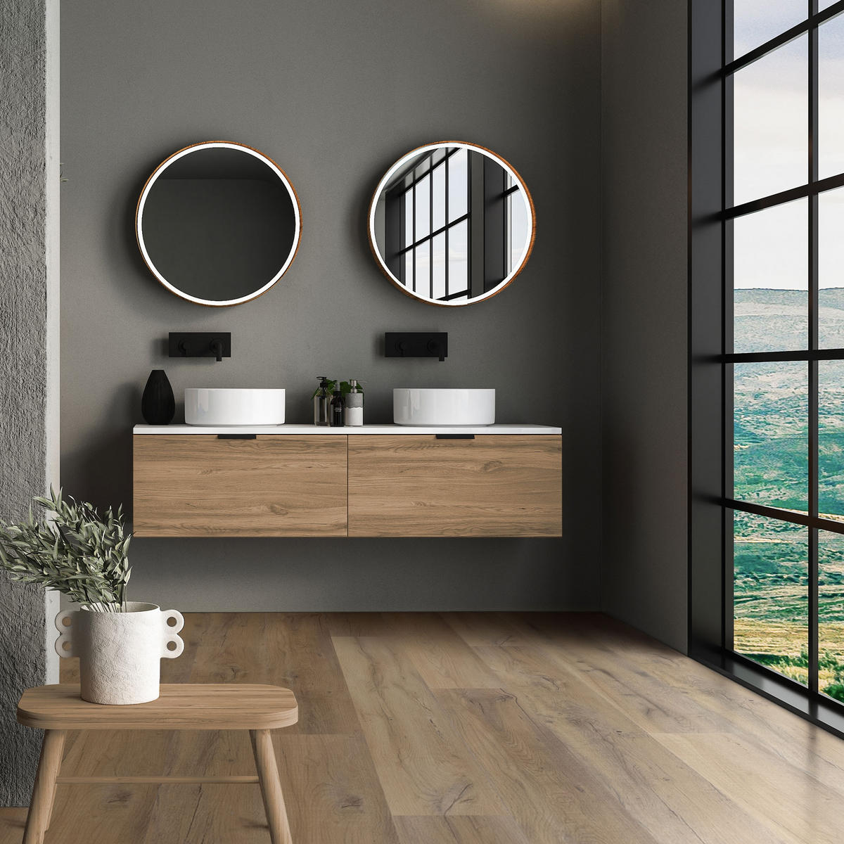 VINYLOVÁ PODLAHA s klikovým systémem 1,54 m²/7 lamel, PVC podlahová krytina, dub rustikální světlý, vzhled dřeva - barva dubu, plast/umělá hmota (122/18/0.42cm) - ML-DESIGN