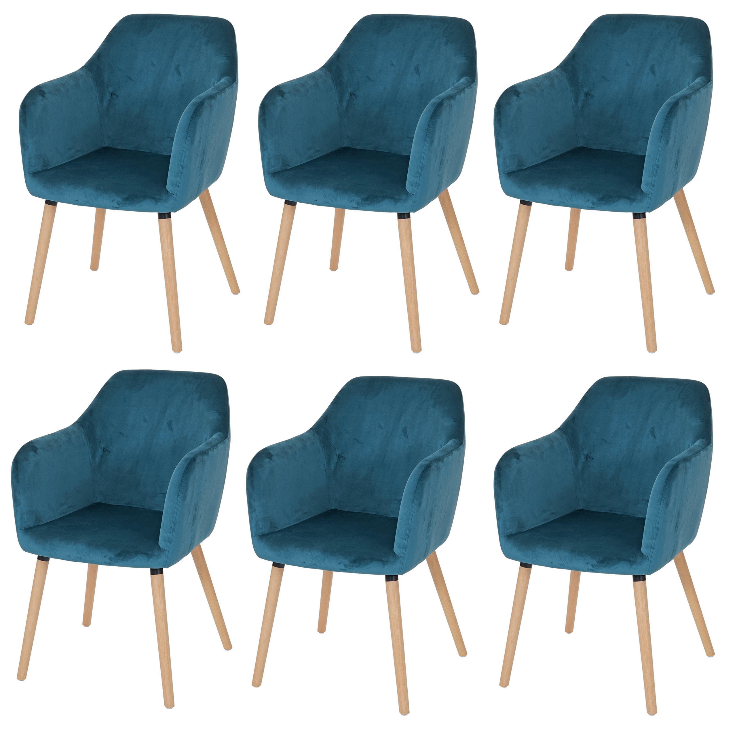 ESSZIMMERSTUHL Petrol 6er-Set - Petrol, Textil (58/88/64cm) - MCW