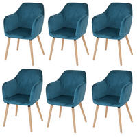 ESSZIMMERSTUHL Petrol 6er-Set - Petrol, Textil (58/88/64cm) - MCW