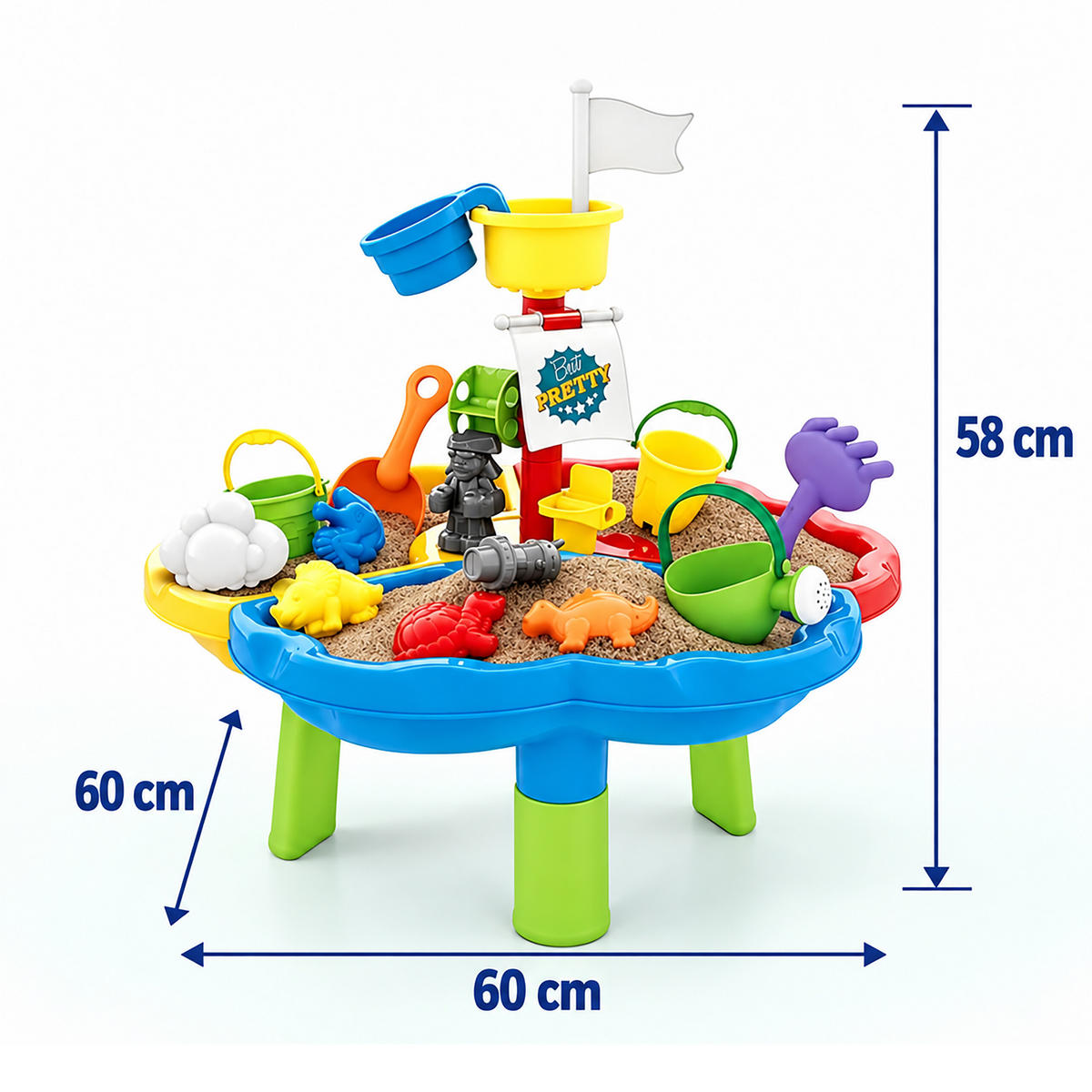 HRACÍSTŮL Vícebarevný pirátský ostrov 3 přihrádky - různobarevná, plast (60/60cm) - Relaxdays