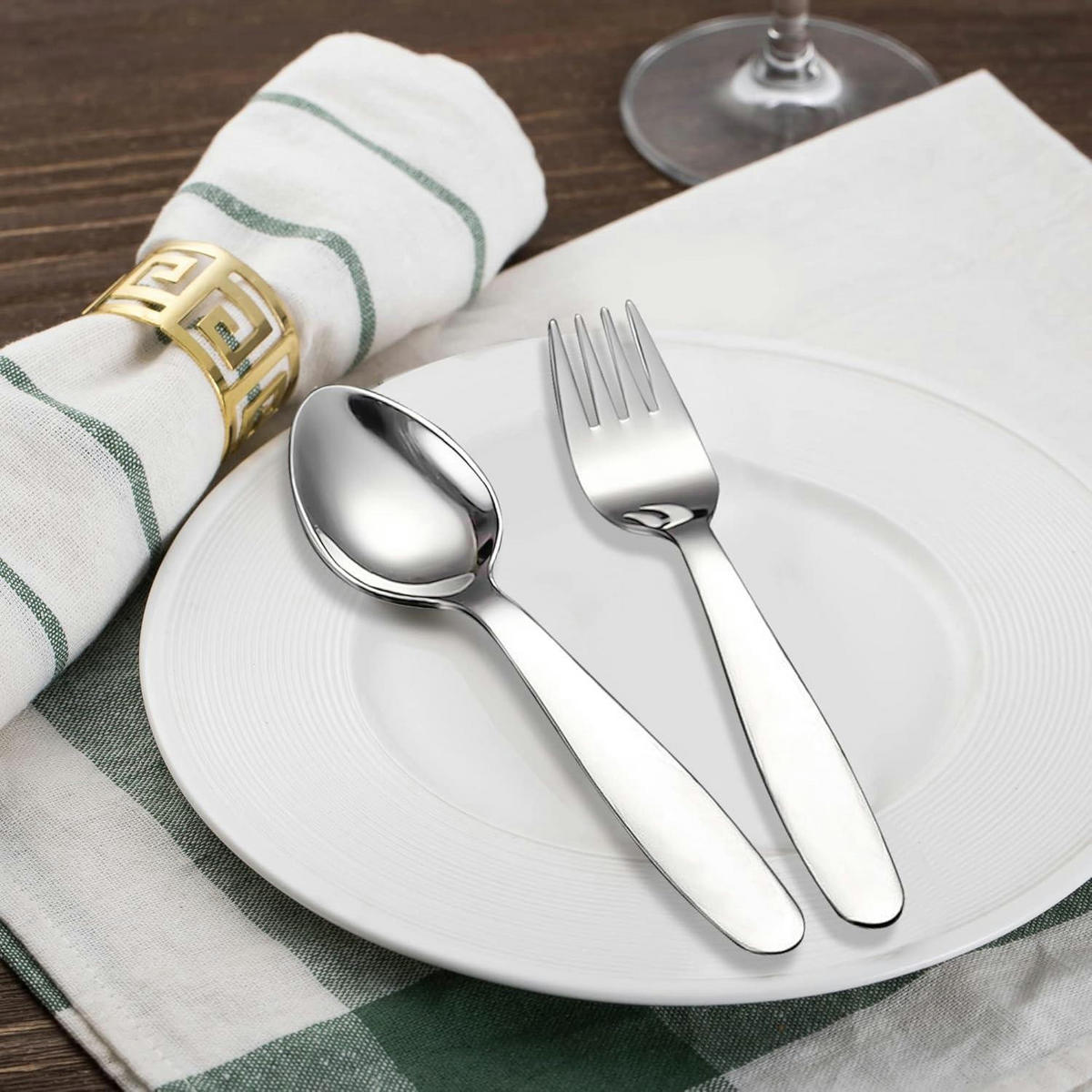 KINDERBESTECK Set 2-teilig mit Reiseetui Edelstahl - Silberfarben, Metall