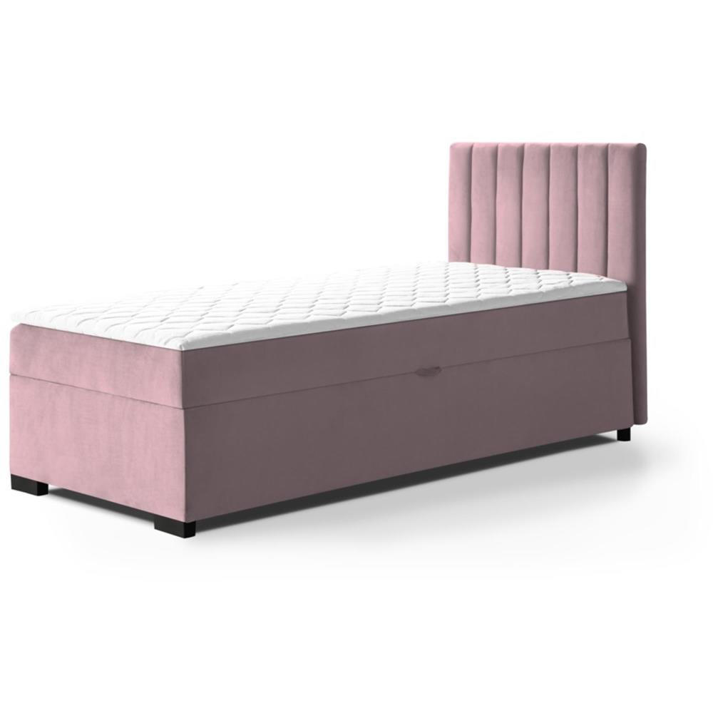 POLSTERBETT Eric 94/207/105 rosa - Rosa, Holzwerkstoff/Textil (90/200cm) - Beautysofa