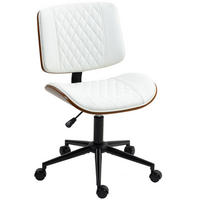 BÜROSTUHL Höhenverstellbarer Kunstleder, Weiß - Weiß, Textil (52/90/53cm) - HOMCOM