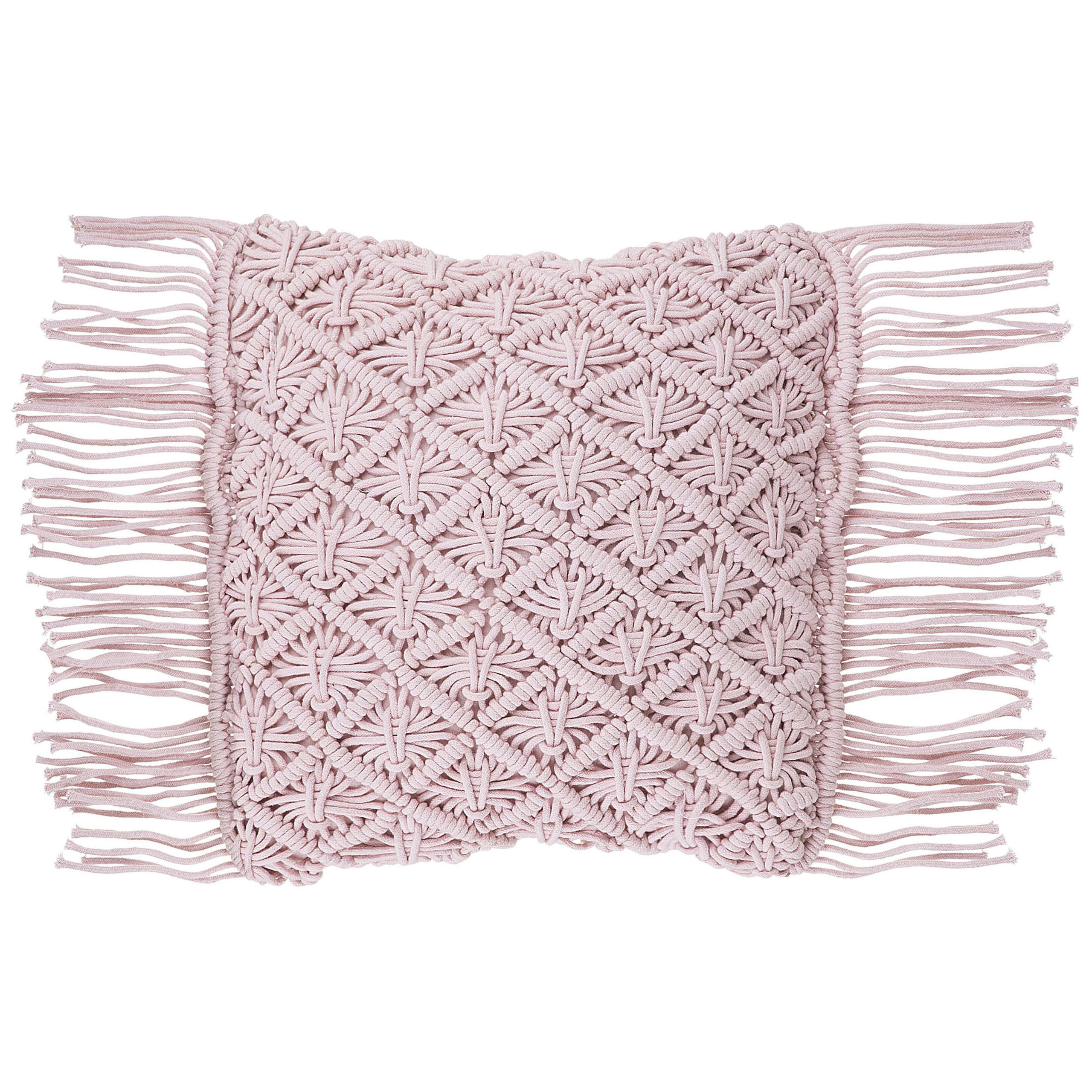 DEKOKISSEN Pastellrosa 40/40 cm Yaniklar - Pink, Naturmaterialen/Textil (40/40cm) - Beliani
