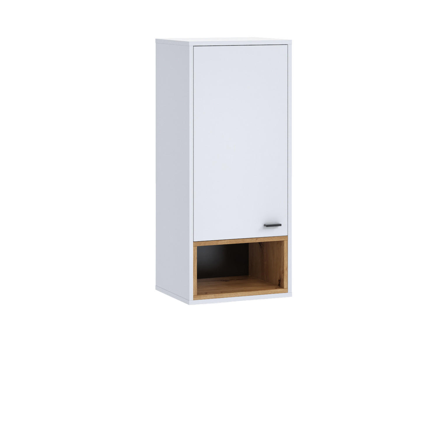 HÄNGESCHRANK Randy mit Tür Weiß - Schwarz/Weiß, Holzwerkstoff/Kunststoff (42/96/33cm) - Ravio