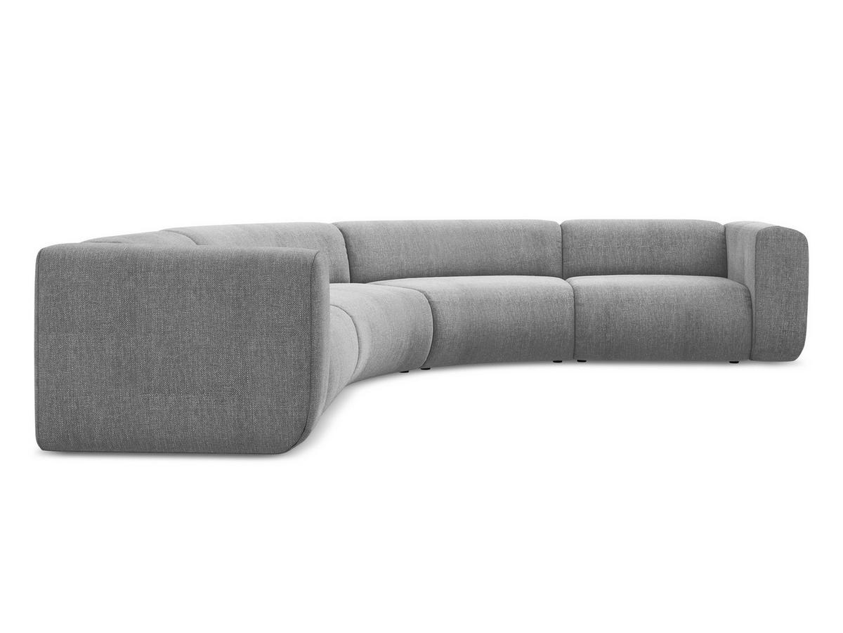 ECKSOFA Chenille Stoff Grau - Hellgrau/Schwarz, Kunststoff/Textil (318/318cm) - Makamii
