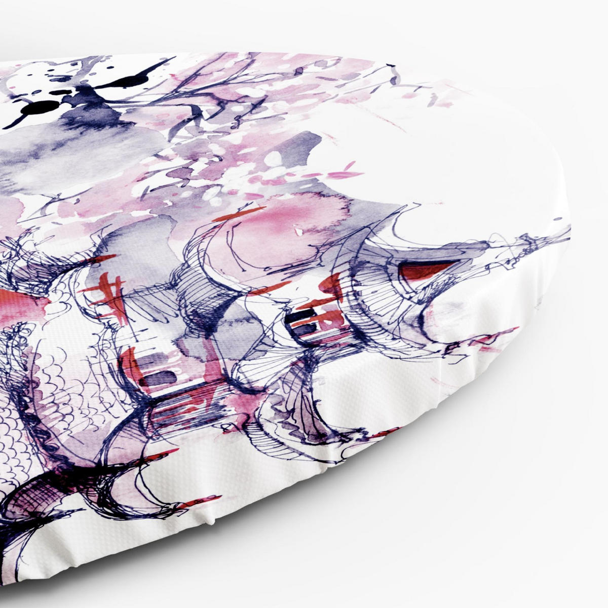 RUNDES BILD Rosa 80/80 cm - Pink/Weiß, Textil (80/80cm) - KUNSTLOFT