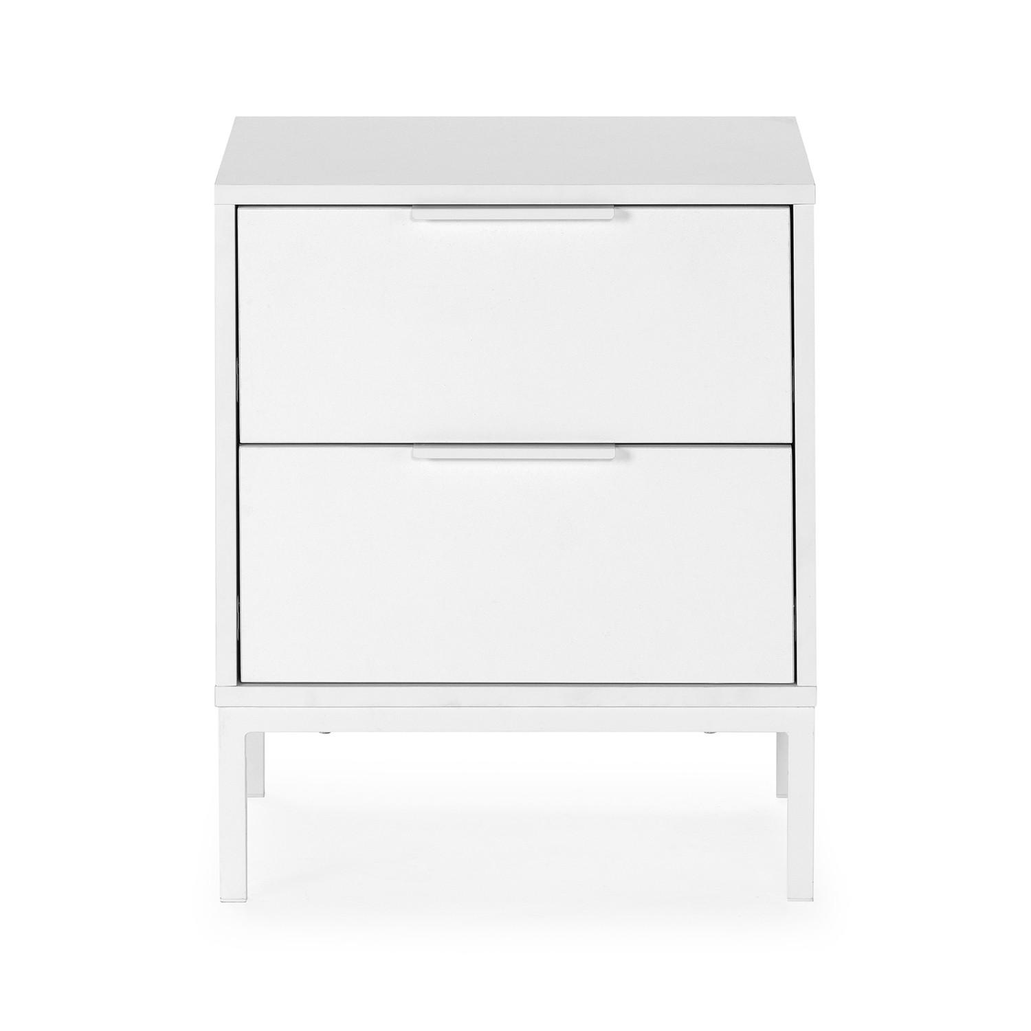 NACHTTISCH Auri 2 schubladen Weiß - Weiß, Holzwerkstoff (50/55/40cm) - VS Venta-stock