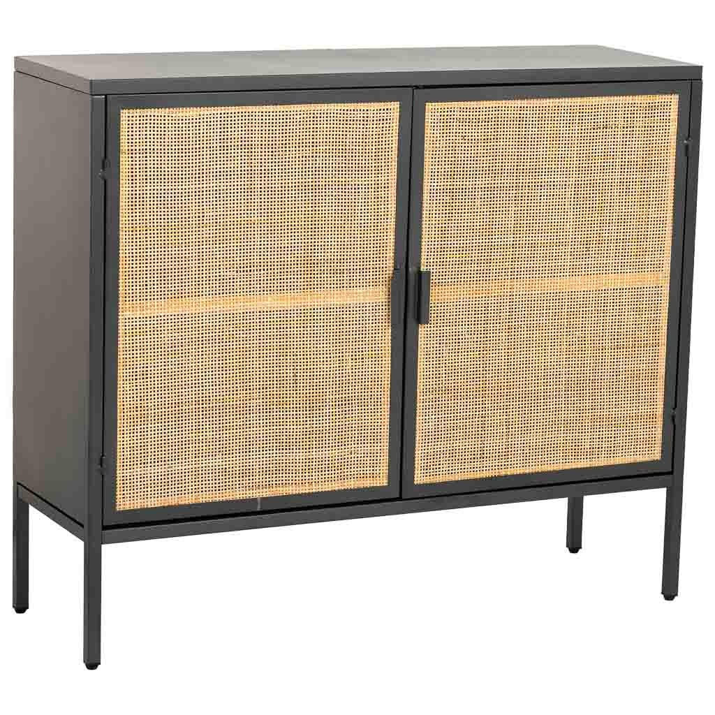 HOLZ-METALLSCHRANK mit 2 Türen, Schwarz, 100x32x85h cm - Schwarz, Holz (100/85/32cm) - Wanderlust