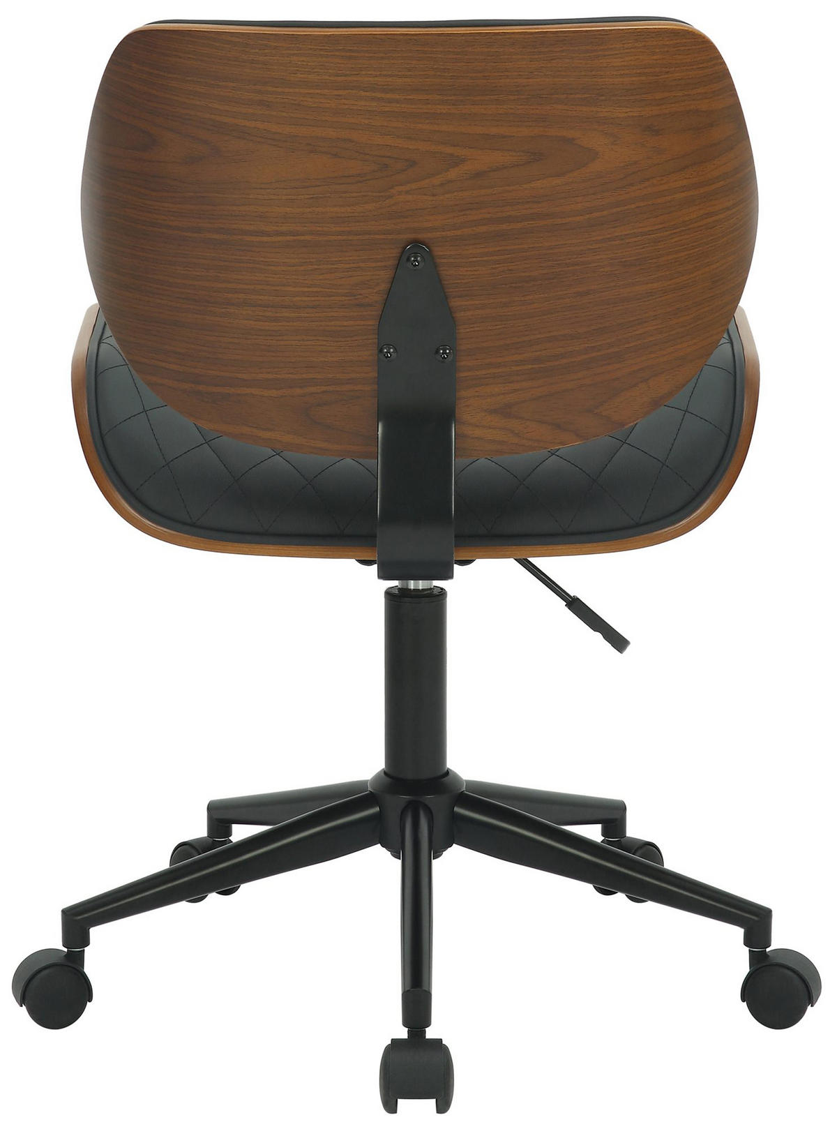 BÜROSTUHL Kryos Kunstleder walnuss/schwarz - Schwarz, Metall (54.5/92/53cm) - TPFLiving