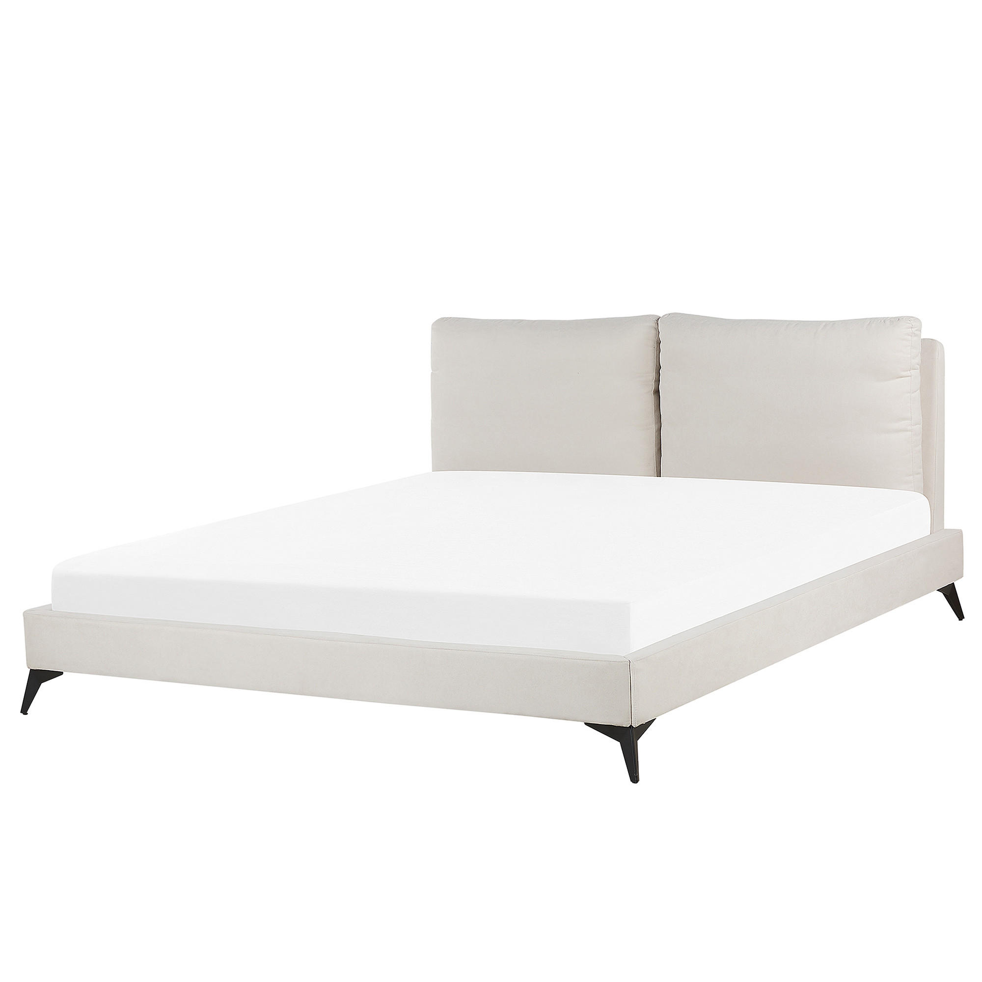POLSTERBETT 180/200cm Helles Beige Melle - Beige, Naturmaterialen/Textil (180/200cm) - Beliani