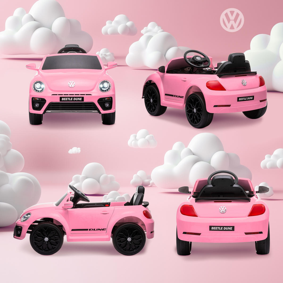 ELEKTRO-KINDERFAHRZEUG DE-06199 VW Käfer lizenziert mit Fernbedienung und Musik Rosa - Pink, Kunststoff/Metall (97/56.5/46cm) - ComfortXL