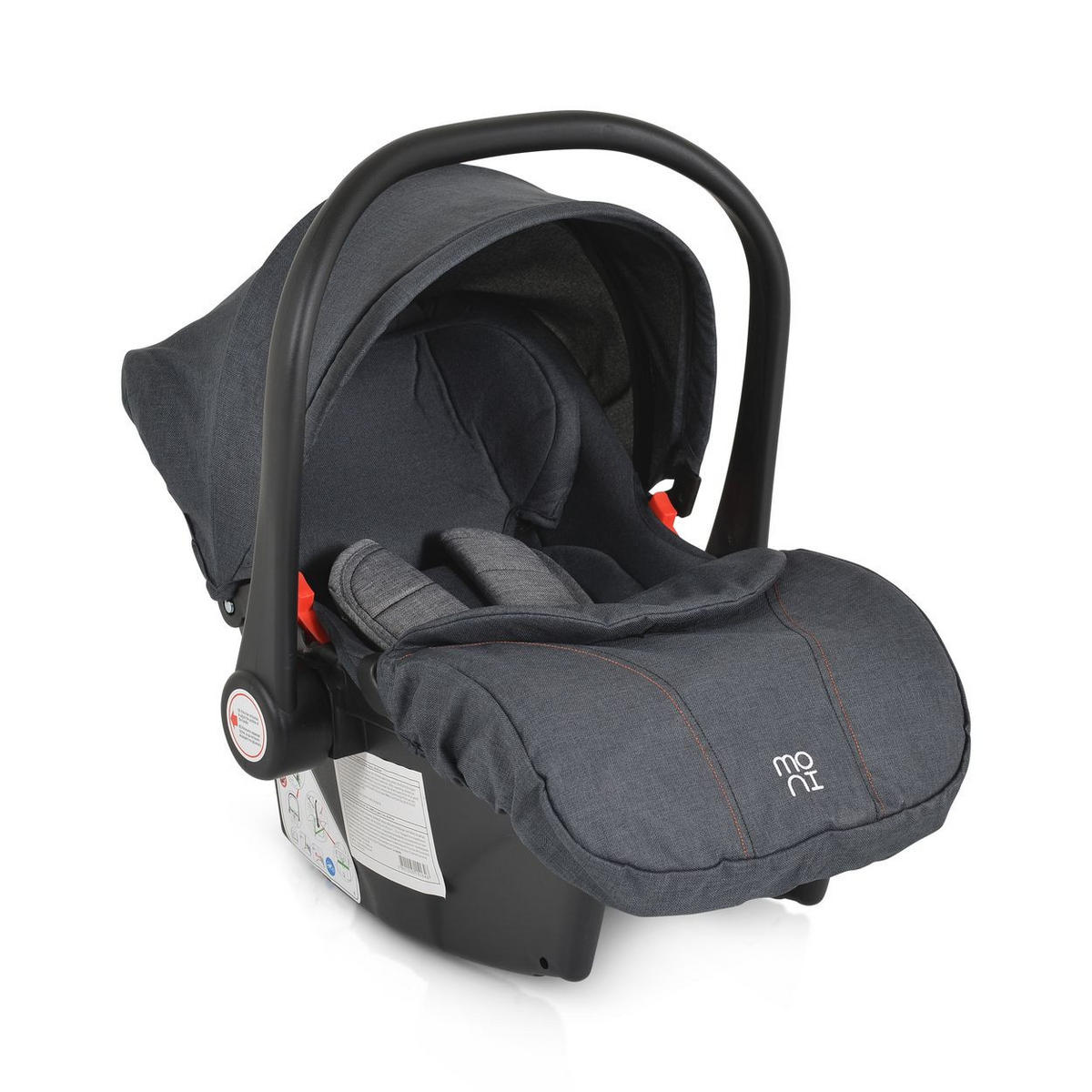 BABYSCHALE Trio i-Size grau (40 - 87cm) Adapter, Fußabdeckung, weiches Kissen - Grau, Kunststoff (44/68/44cm) - Moni