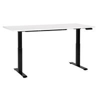SCHREIBTISCH weißschwarz 160/72 cm elektrisch höhenverstellbar Destin III - Schwarz/Weiß, Holz (72/160/63cm) - Beliani
