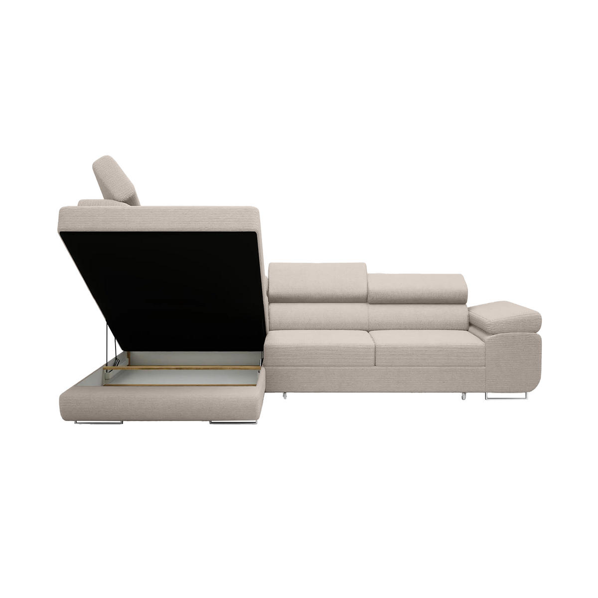 ECKSOFA Warton mit Schlaffunktion, Beige - Beige, Textil (275/202cm) - Fedve