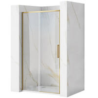 DUSCHTÜR Rea Rapid Slide 110 Gold Brush - Goldfarben, Glas (111/195cm) - REA