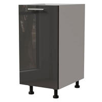 KÜCHENUNTERSCHRANK Essen D1D/40 Graphit Hochglanz / Weiß Matt 40 / 50 / 82cm - Graphitfarben/Weiß, Holz/Holzwerkstoff (40/82/50cm) - Feldmann-Wohnen