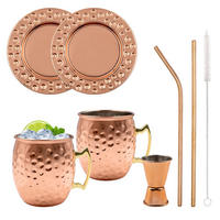 COCKTAIL BECHER Set (2er-Set) - Bronzefarben, Metall (9.5/10/12cm) - Intirilife